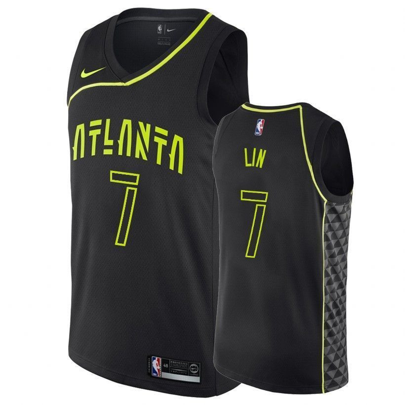 Atlanta Hawks Jeremy Lin 7 City Edition Black NBA Jersey Men's