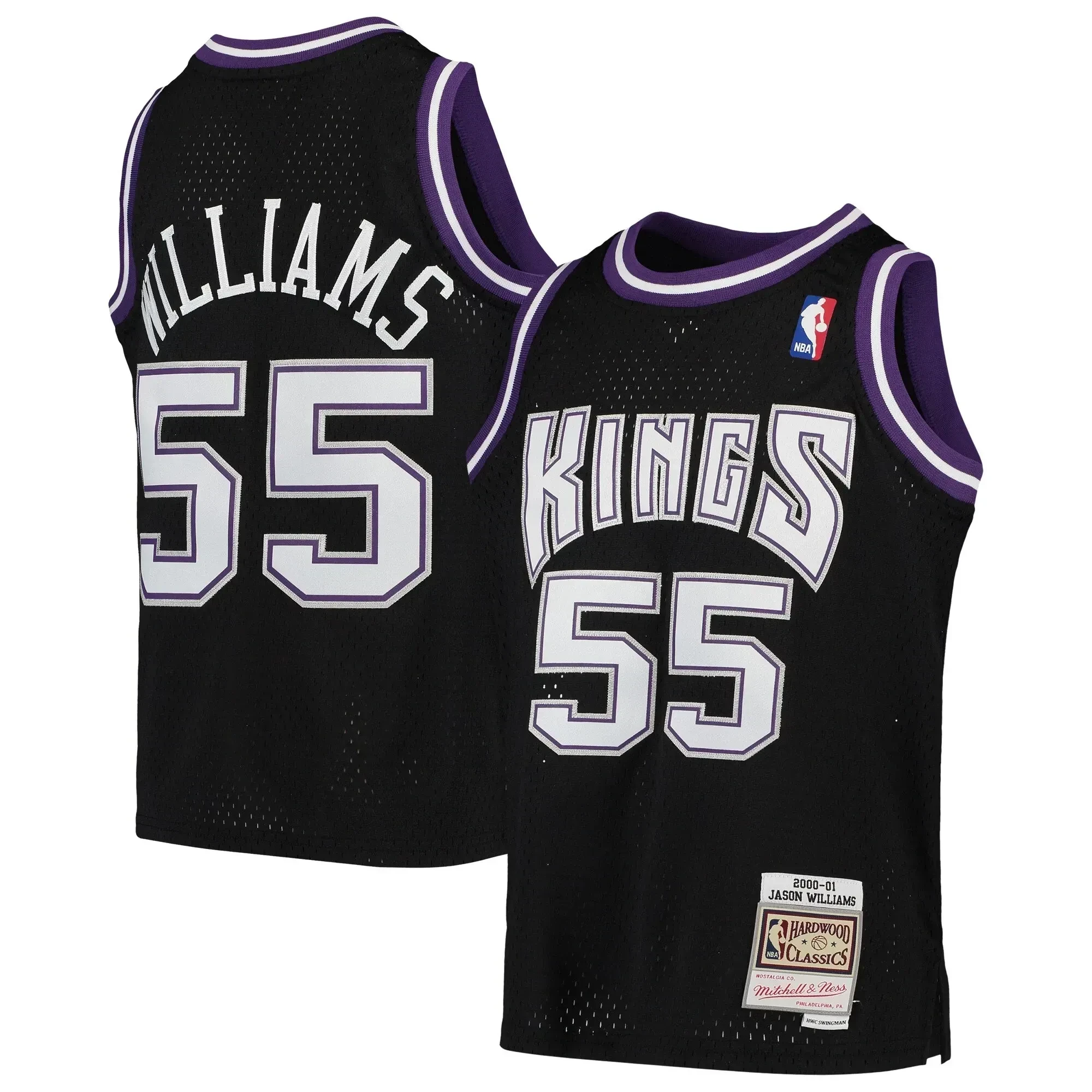Jason Williams Sacramento Kings Mitchell&Nes 2000-01 Hardwood Classics Swingman Throwback Black NBA Jersey Youth