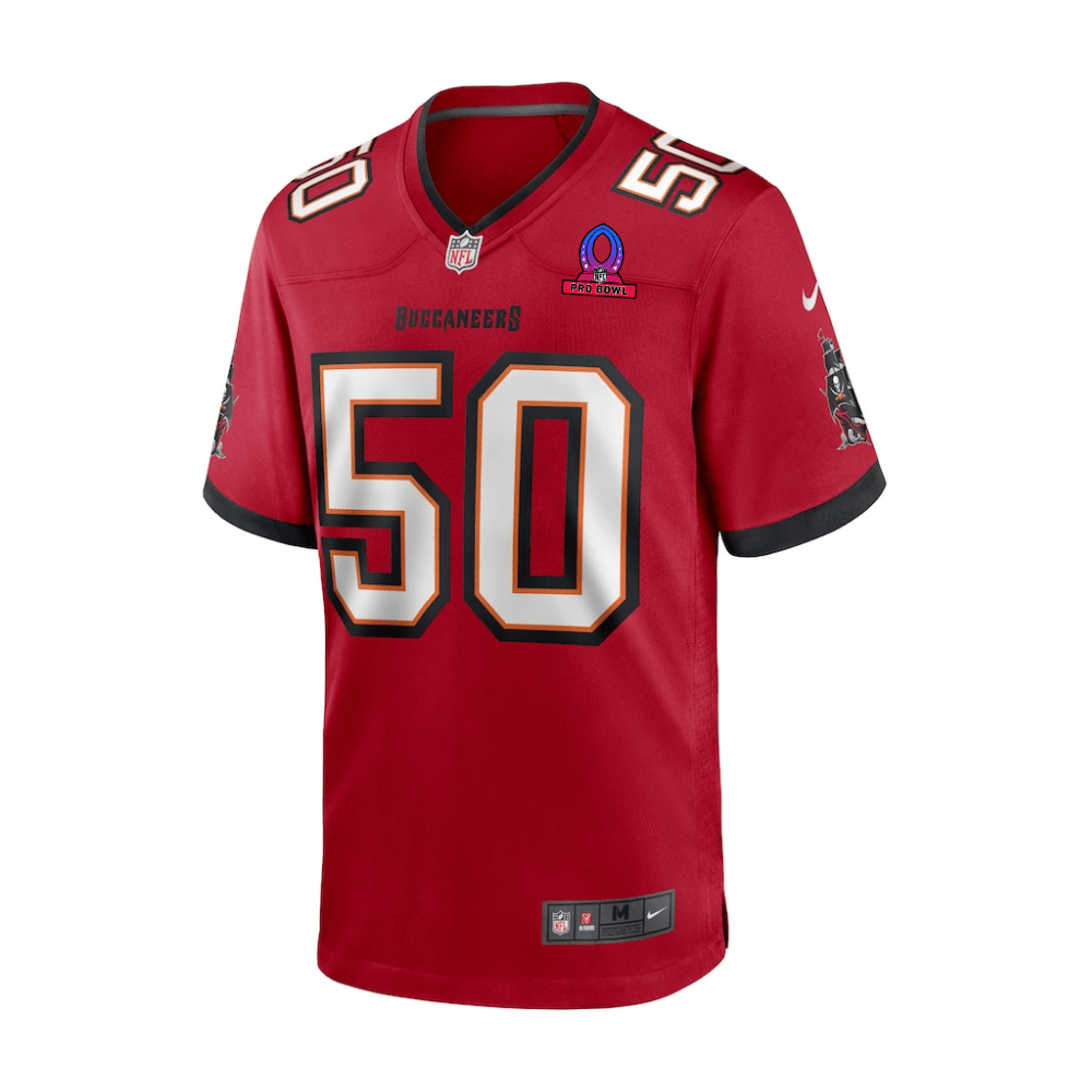 Vita Vea 50 Tampa Bay Buccaneers 2025 Pro Bowl Patch Game Red NFL Jersey Men's