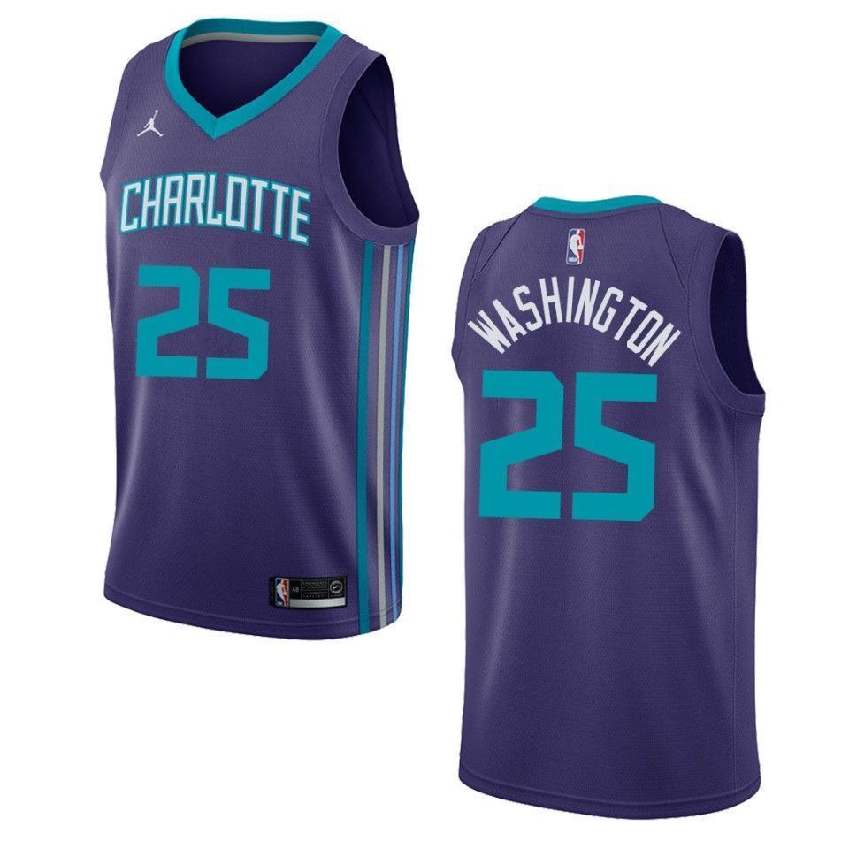 Charlotte Hornets 25 P.j. Washington Statement Swingman Purple NBA Jersey Men's