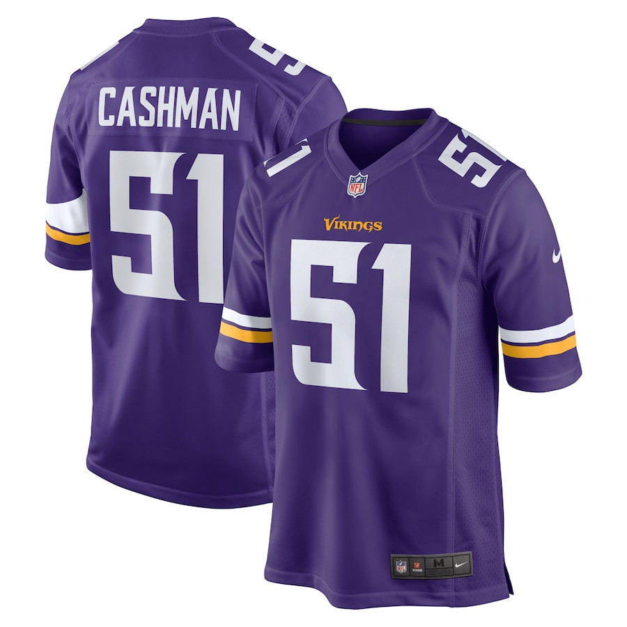 Blake Cashman 51 Minnesota Vikings Team Game Purple NFL Jersey Men's