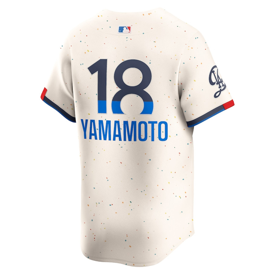 Yoshinobu Yamamoto 18 Los Angeles Dodgers 2024 City Connect Limited Cream MLB Jersey Men's