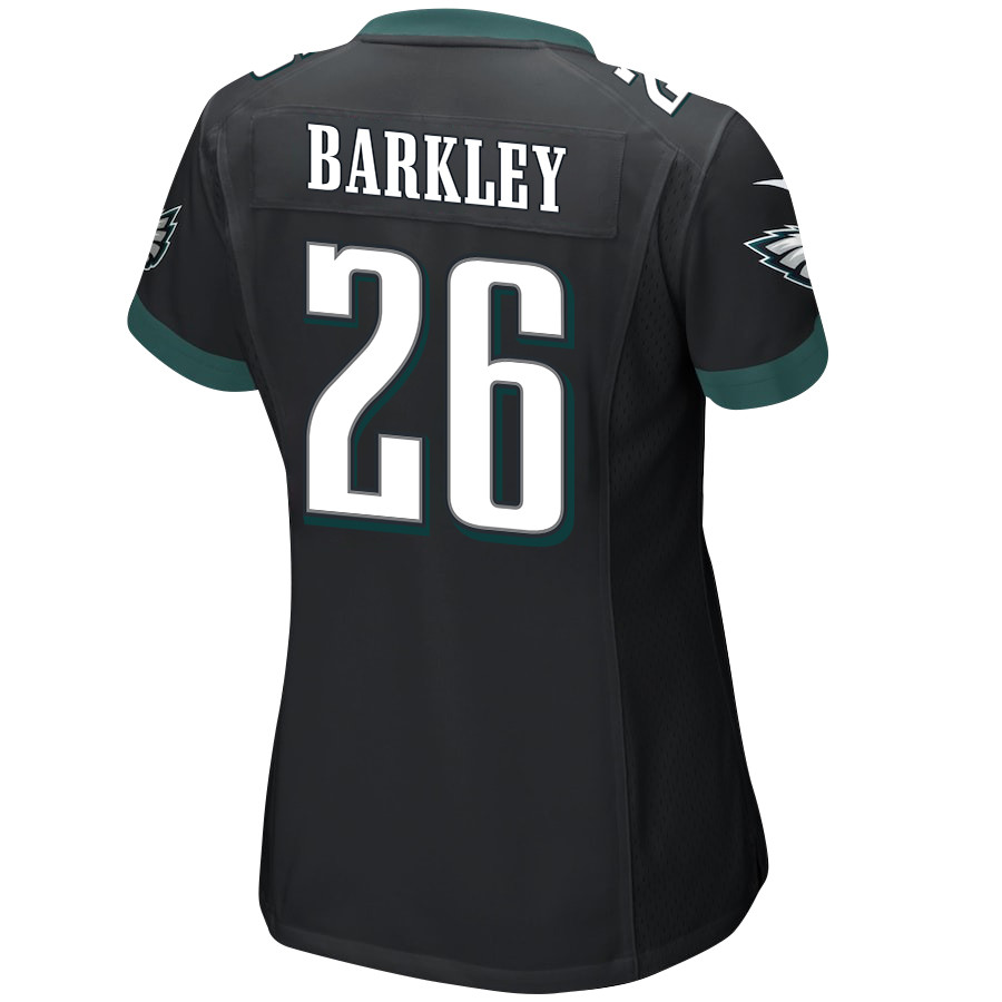 Saquon Barkley 26 Philadelphia Eagles Alternate Game Black NFL Jersey Women's