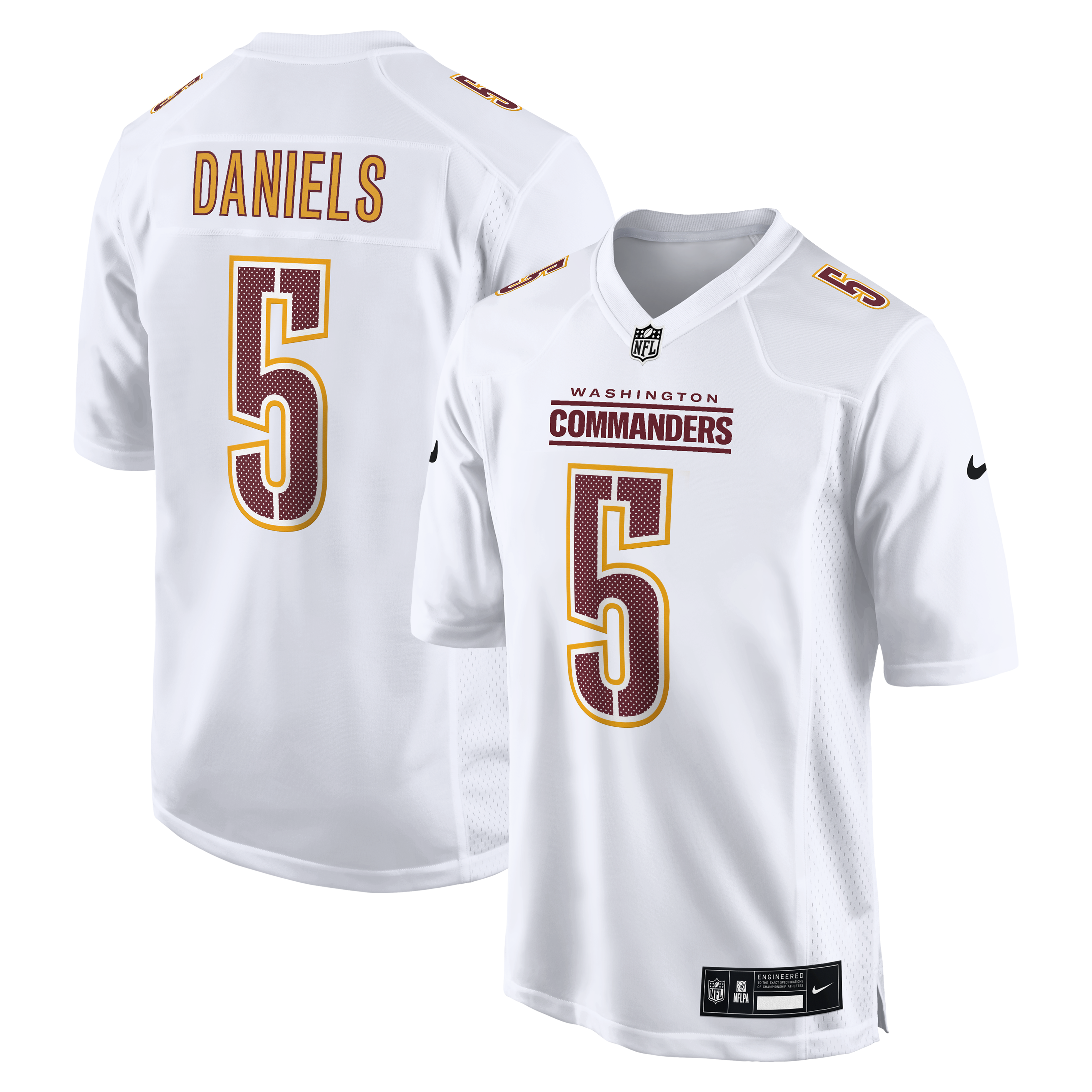 Washington Commanders Jayden Daniels Tundra White Fashion NFL Jersey Men's