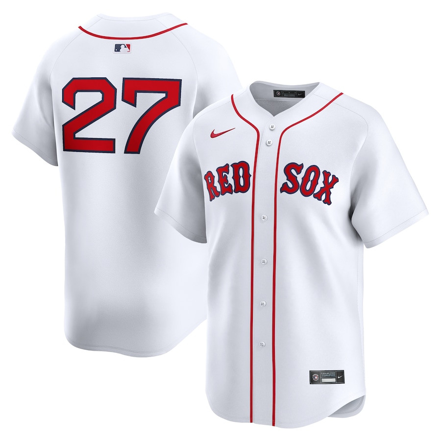 Carlton Fisk 27 Boston Red Sox Home Limited Player White MLB Jersey Men's