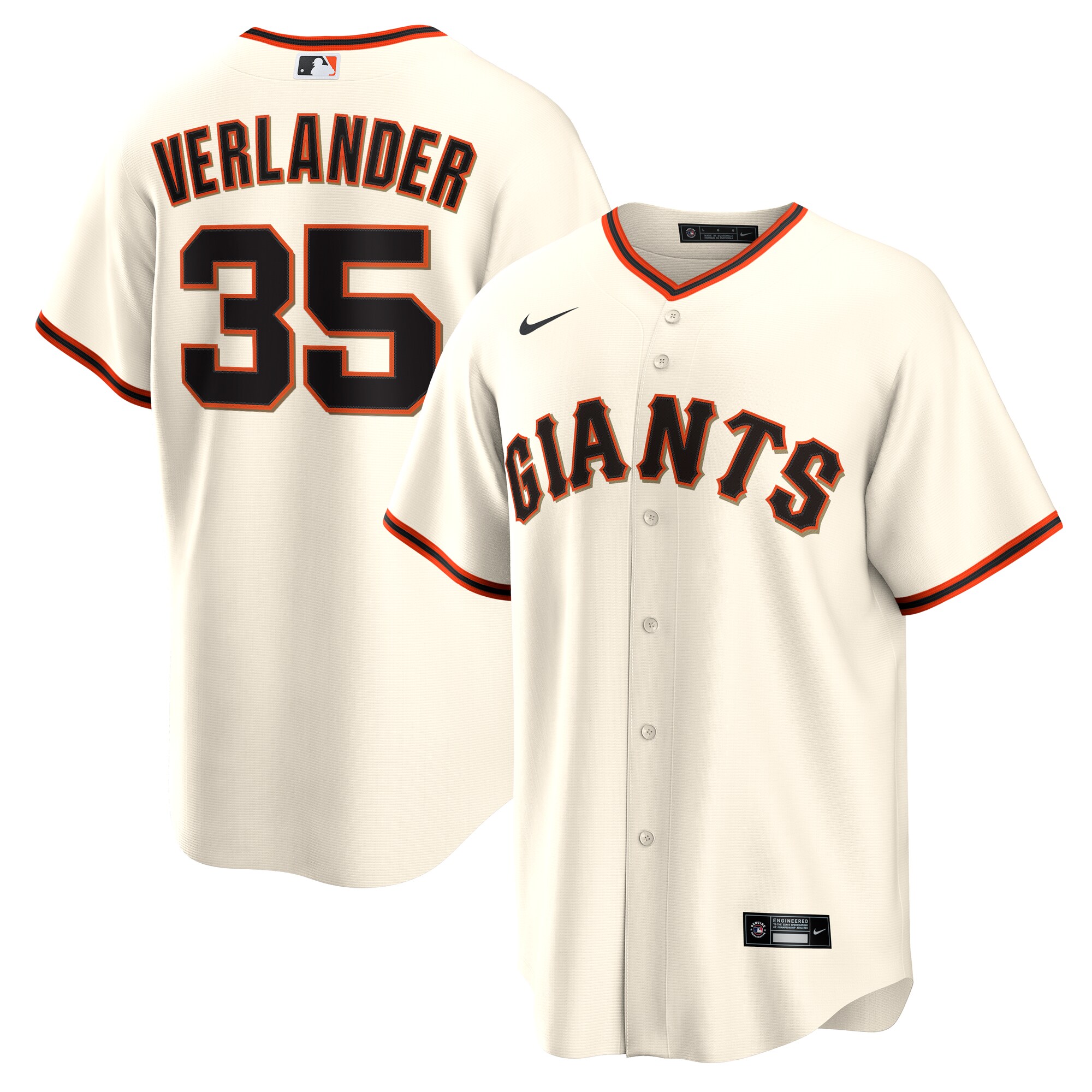 San Francisco Giants Justin Verlander Cream Home MLB Jersey Men's