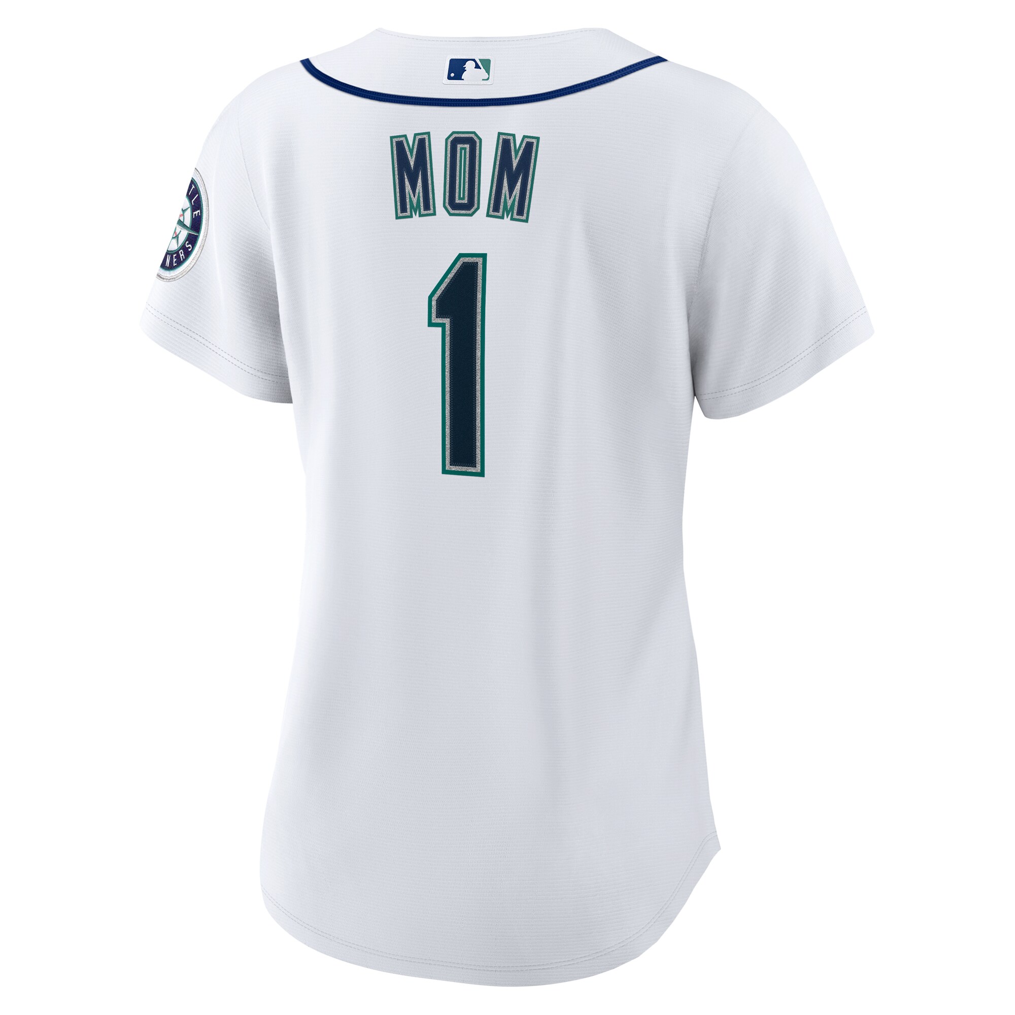 Seattle Mariners White #1 Mom Home MLB Jersey Women's