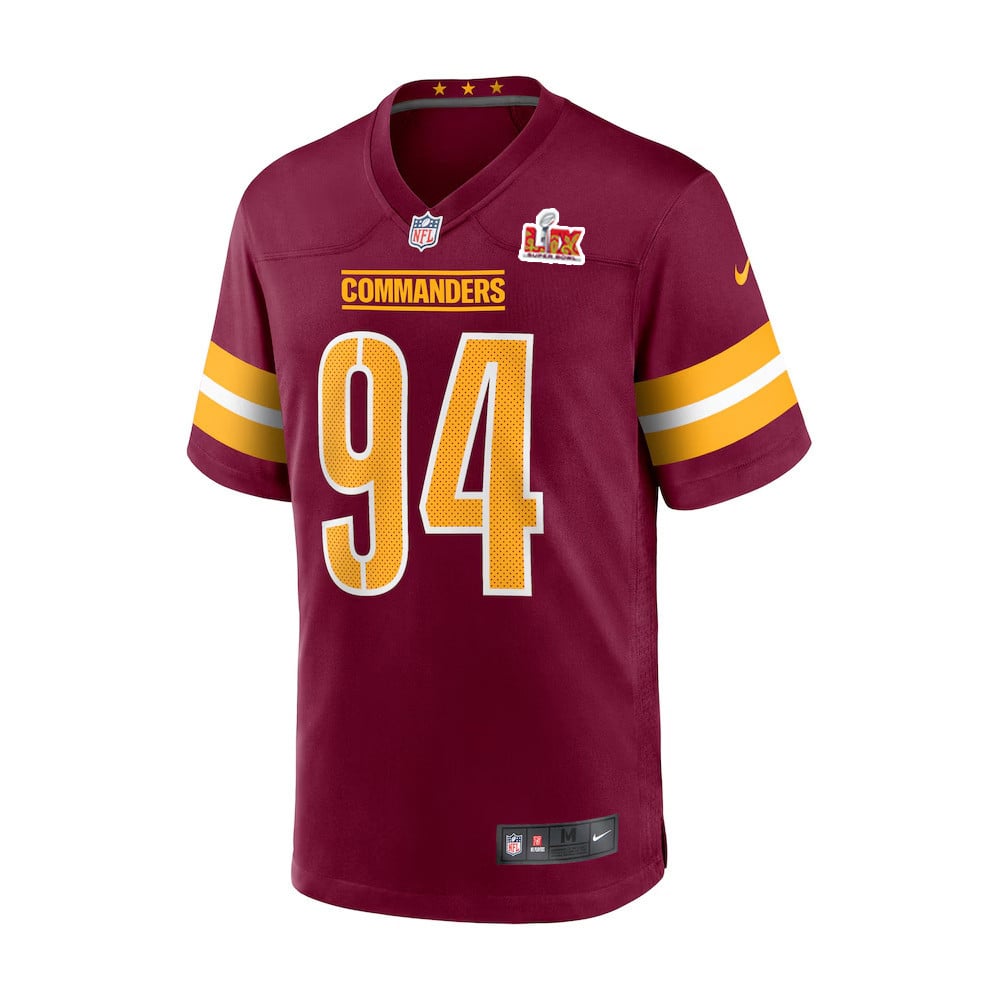 Daron Payne #94 Washington Commanders Super Bowl LIX Burgundy NFL Jersey Men's