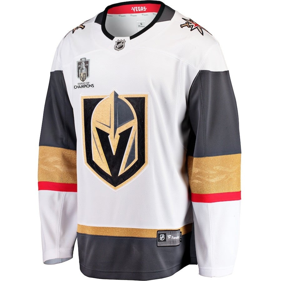 Alec Martinez 23 Vegas Golden Knights 2023 Stanley Cup Champions Patch Breakaway White NHL Jersey Men's