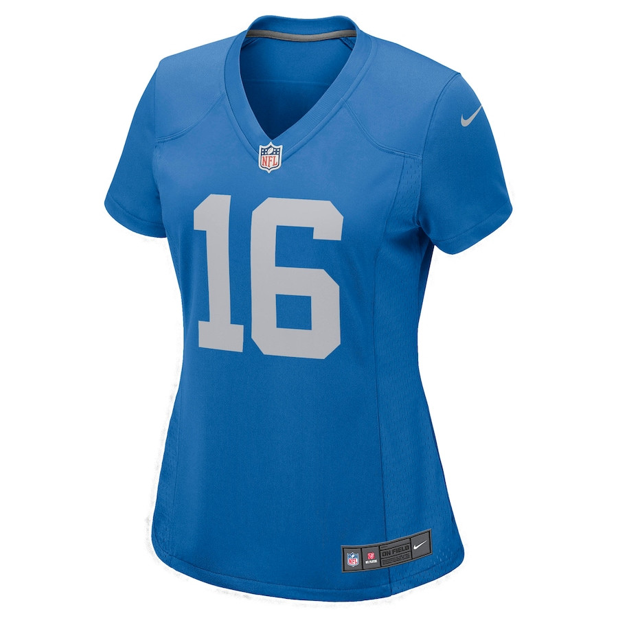 Jared Goff 16 Detroit Lions Game Player Blue NFL Jersey Women's