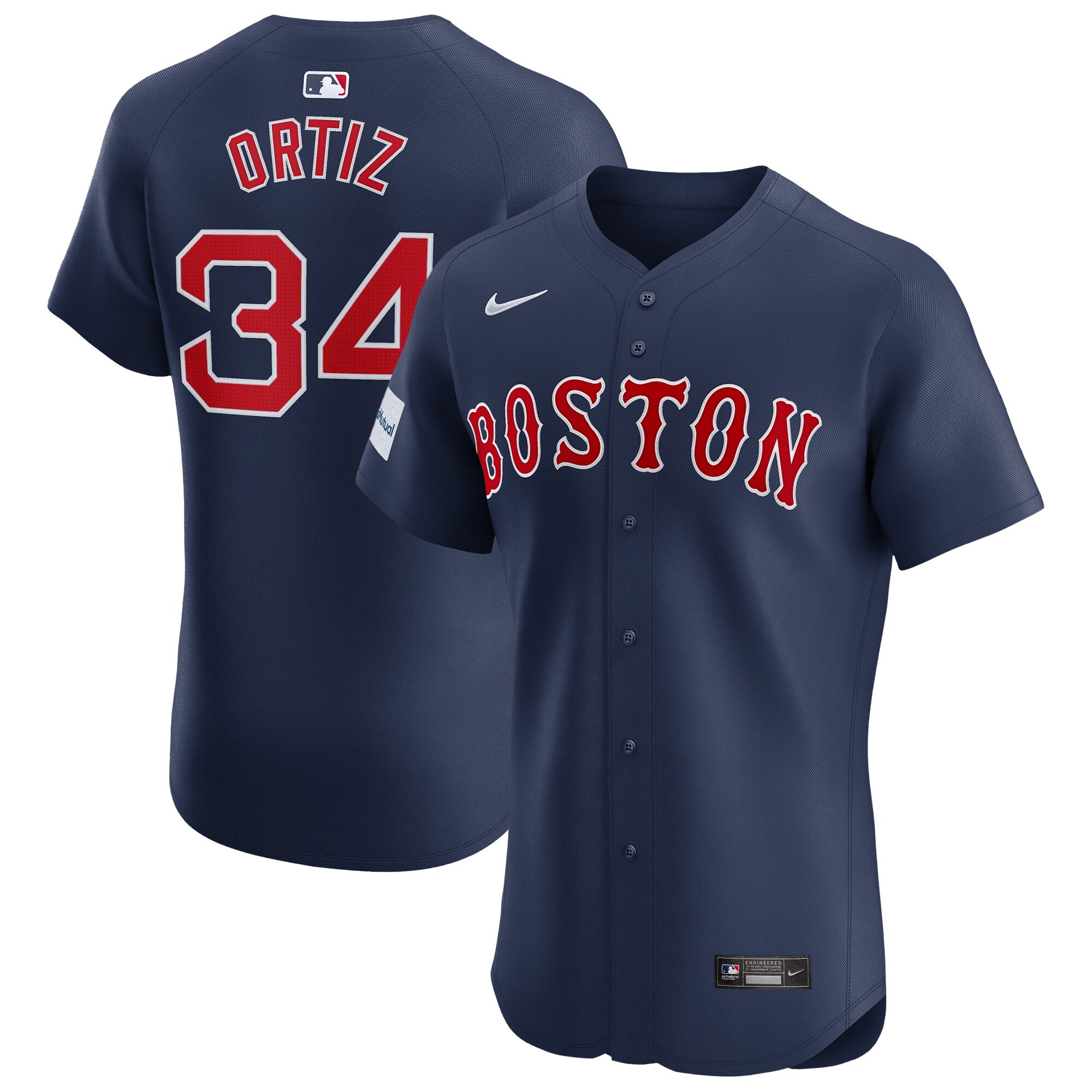 Boston Red Sox David Ortiz Navy Alternate Elite Sponsor Patch Player MLB Jersey Men's