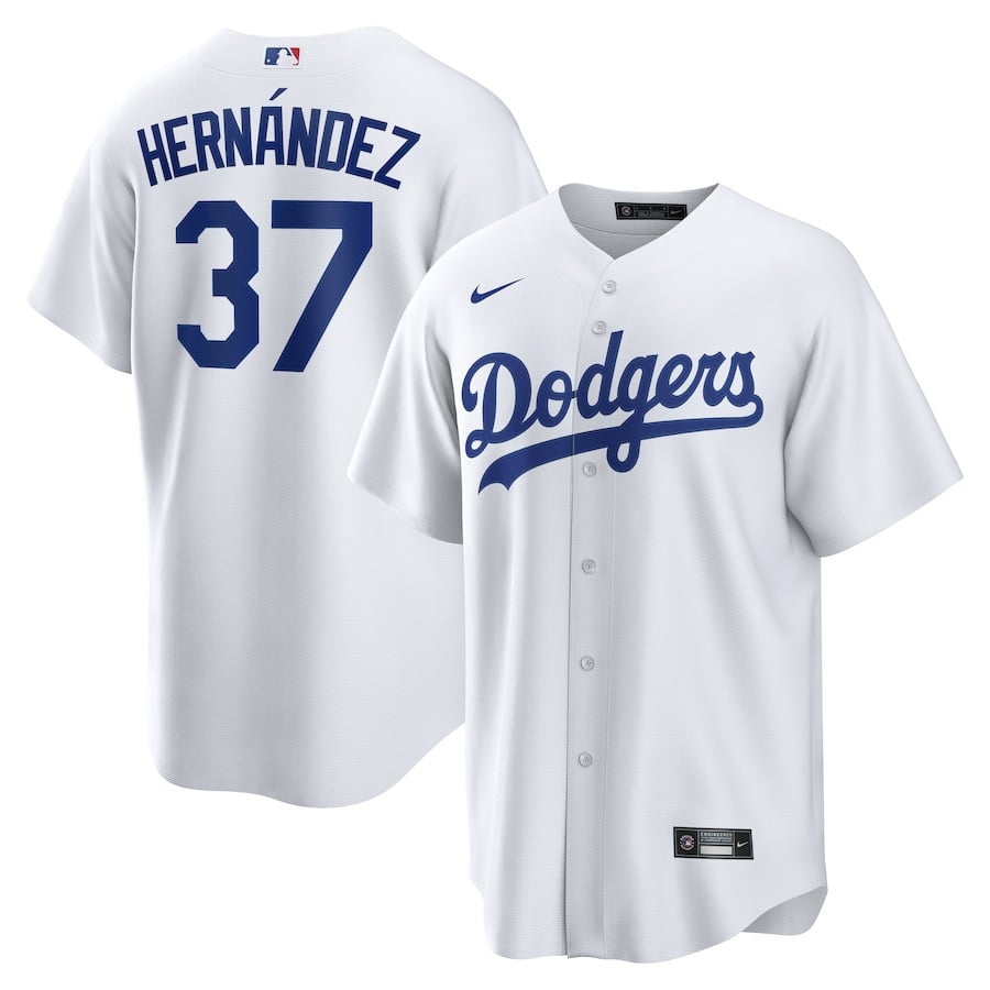 Teoscar Hernandez 37 Los Angeles Dodgers Home White MLB Jersey Men's