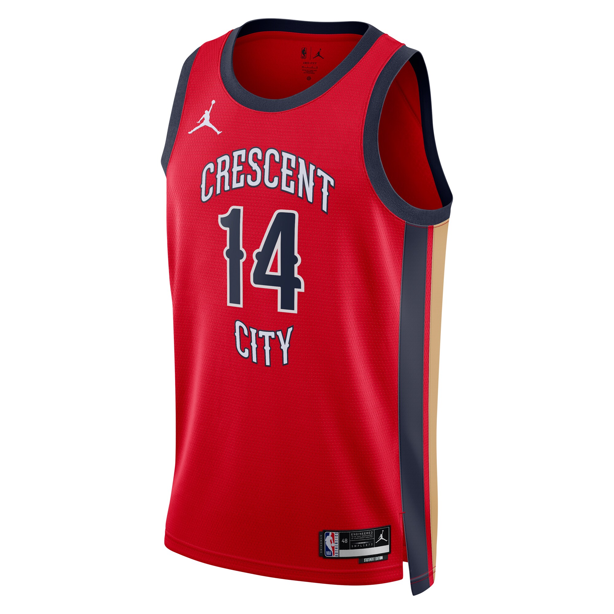 Camiseta New Orleans Pelicans Jordan Brand Statement Edition Swingman Rojo Brandon Ingra Unisex NBA Jersey Unisex