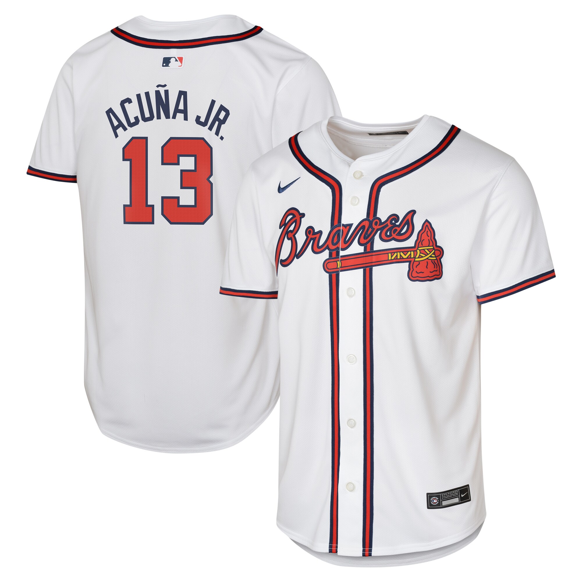 Atlanta Braves Ronald Acu?a Jr. White Home Limited Player MLB Jersey Youth