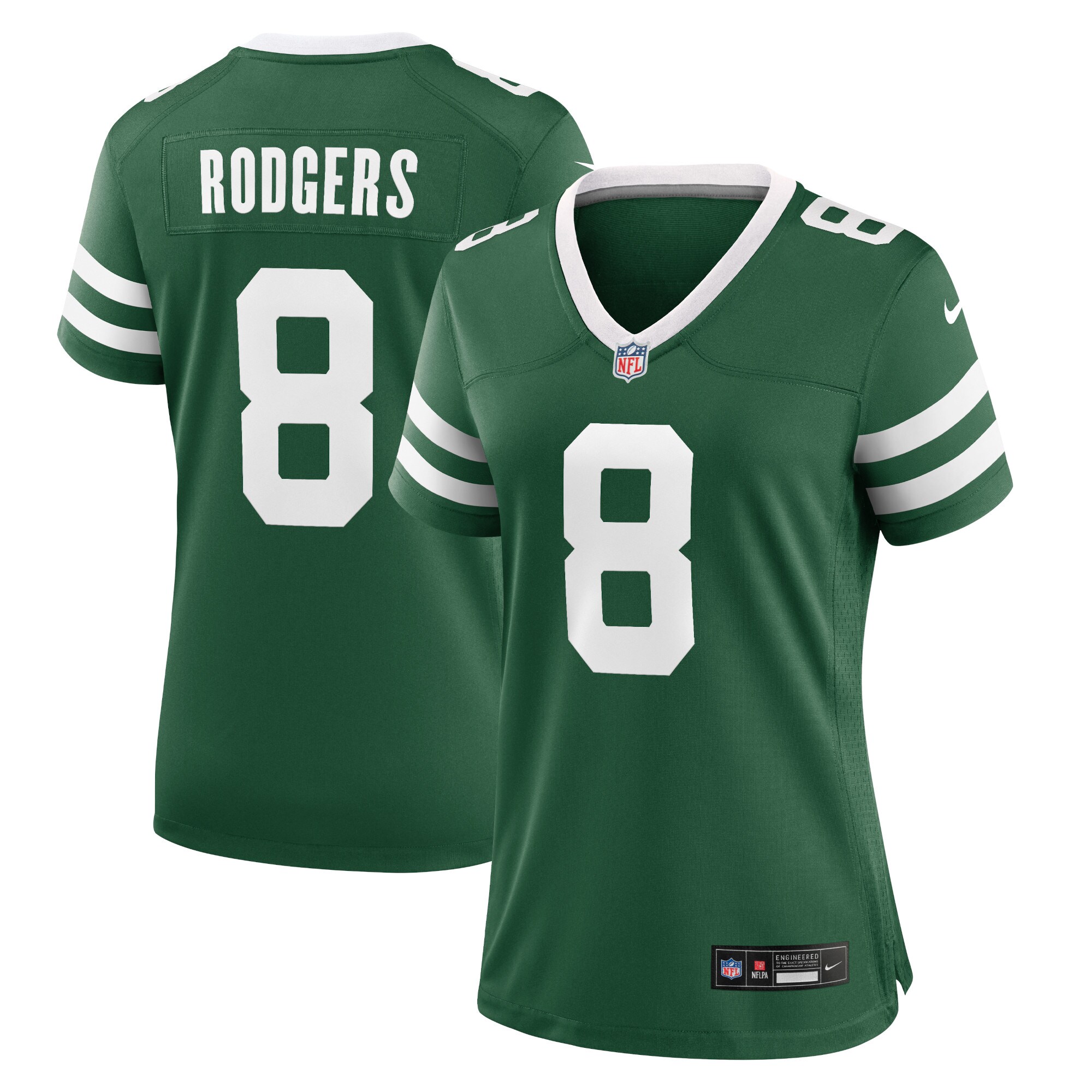 New York Jets Aaron Rodgers Legacy Green Game NFL Jersey Women's