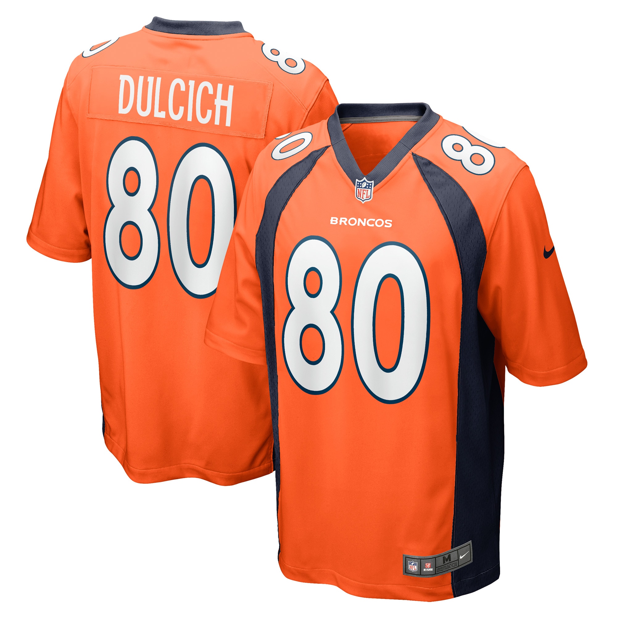 Denver Broncos Greg Dulcich Orange Game Player NFL Jersey Men's