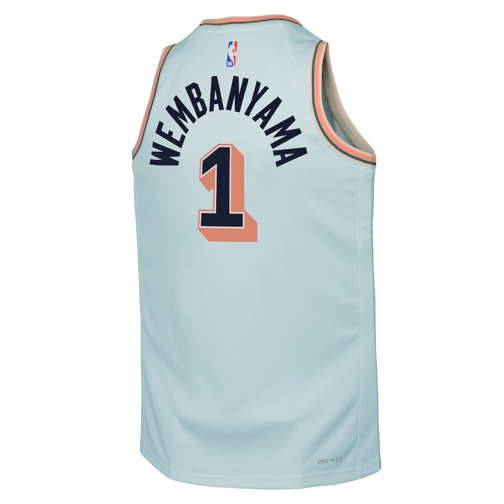 Victor Wembanyama 1 San Antonio Spurs 2024/25 Swingman Playe City Edition Light Blue NBA Jersey Youth