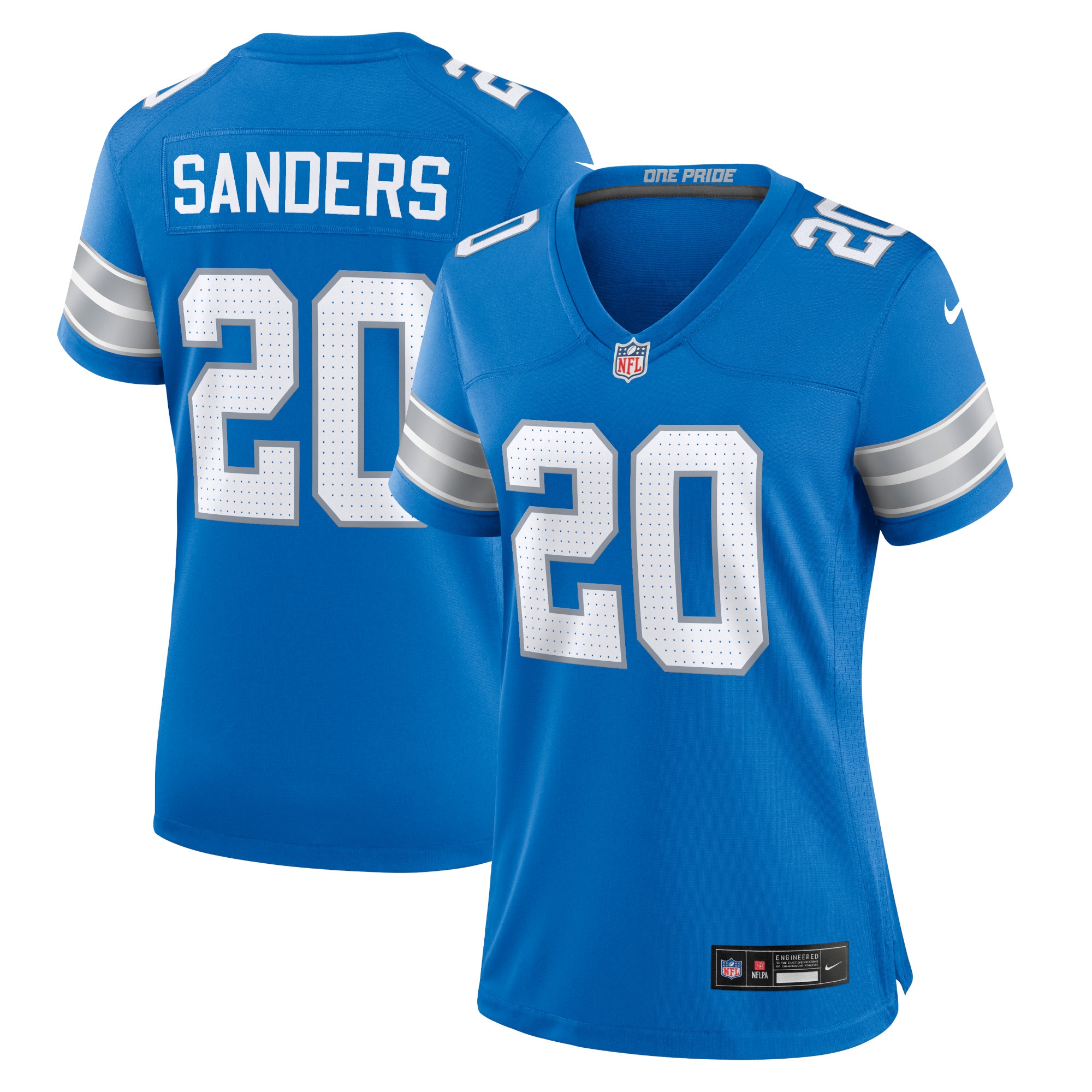 Detroit Lions Barry Sanders Blue Retired Player Game NFL Jersey Women's