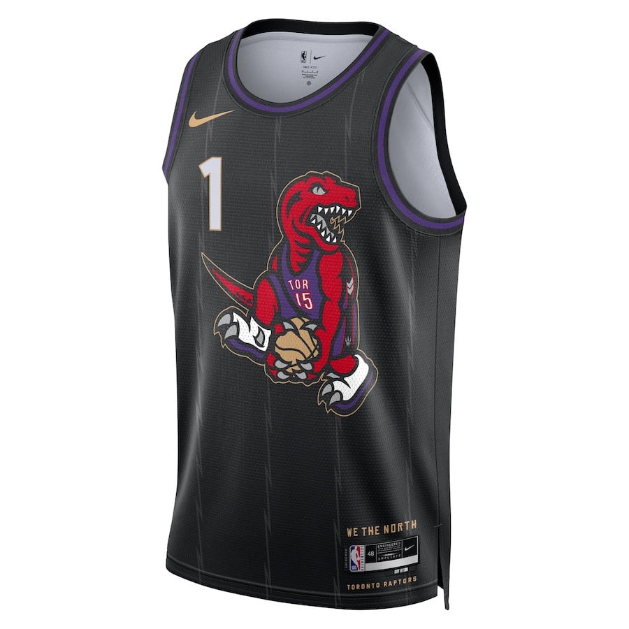 Grady Dick 1 Toronto Raptors Unisex 2024/25 Swingman Player City Edition Black NBA Jersey Unisex