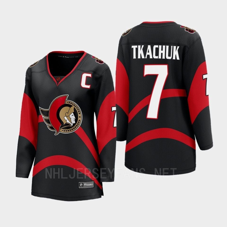 Brady Tkachuk 7 Ottawa Senators 2022 Special Edition 2.0 Breakaway Retro Black NHL Jersey Women's