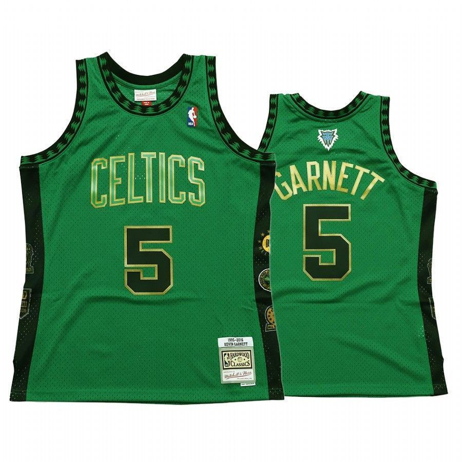 Boston Celtics Kevin Garnett 5 Green Hall Of Fame NBA Jersey Men's