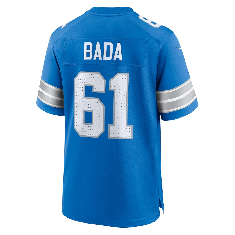 David Bada 61 Detroit Lions Team Game Blue NFL Jersey Men's