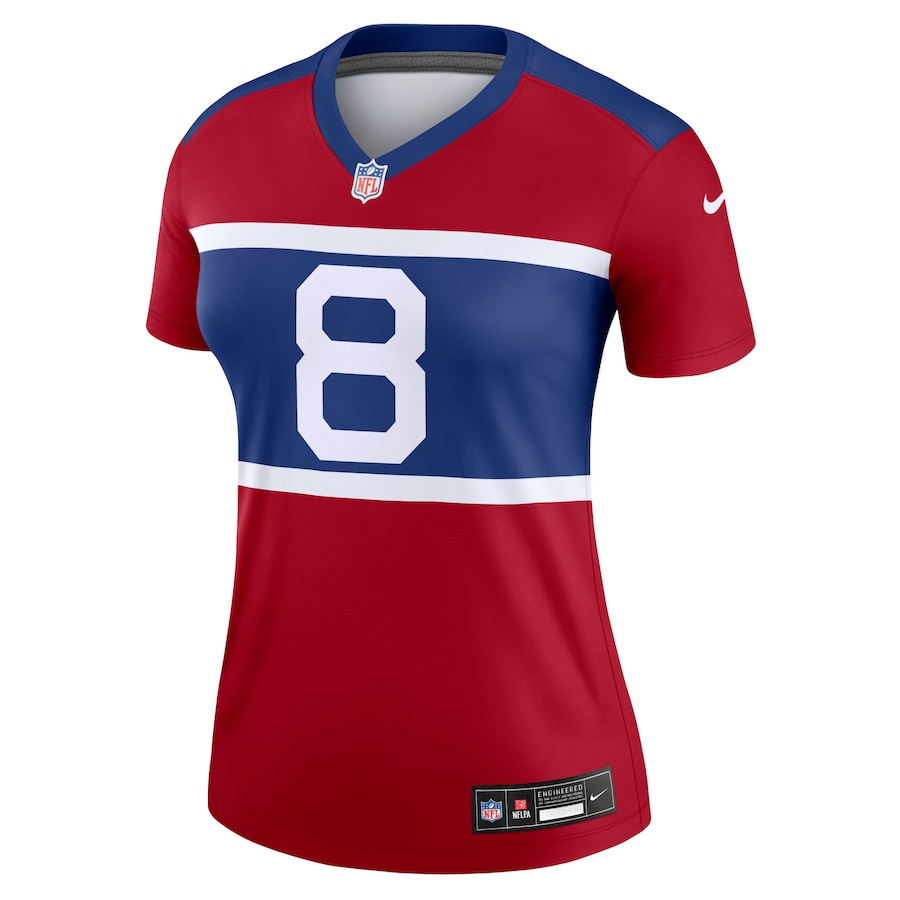 Daniel Jones 8 New York Giants Alternate Legend Player Century Red NFL Jersey Women's