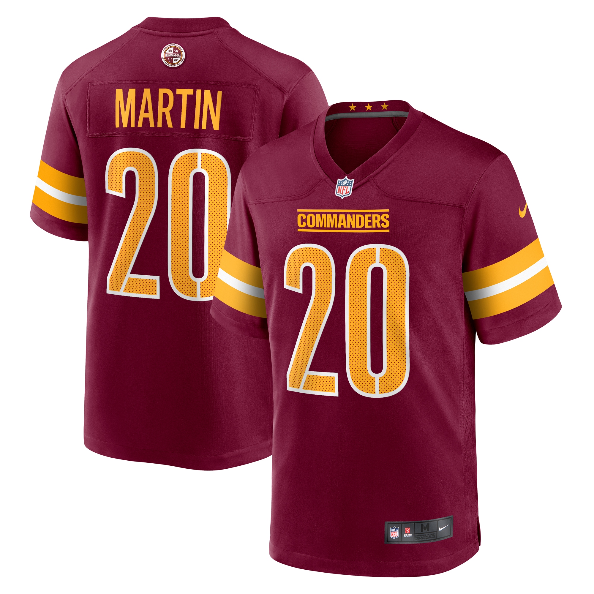 Washington Commanders Jartavius Martin Burgundy Team Game NFL Jersey Men's