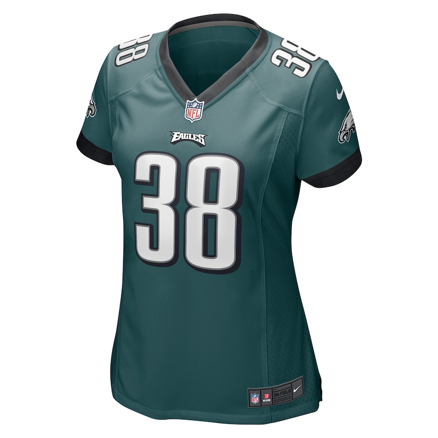 Lew Nichols III 38 Philadelphia Eagles Game Midnight Green NFL Jersey Women's