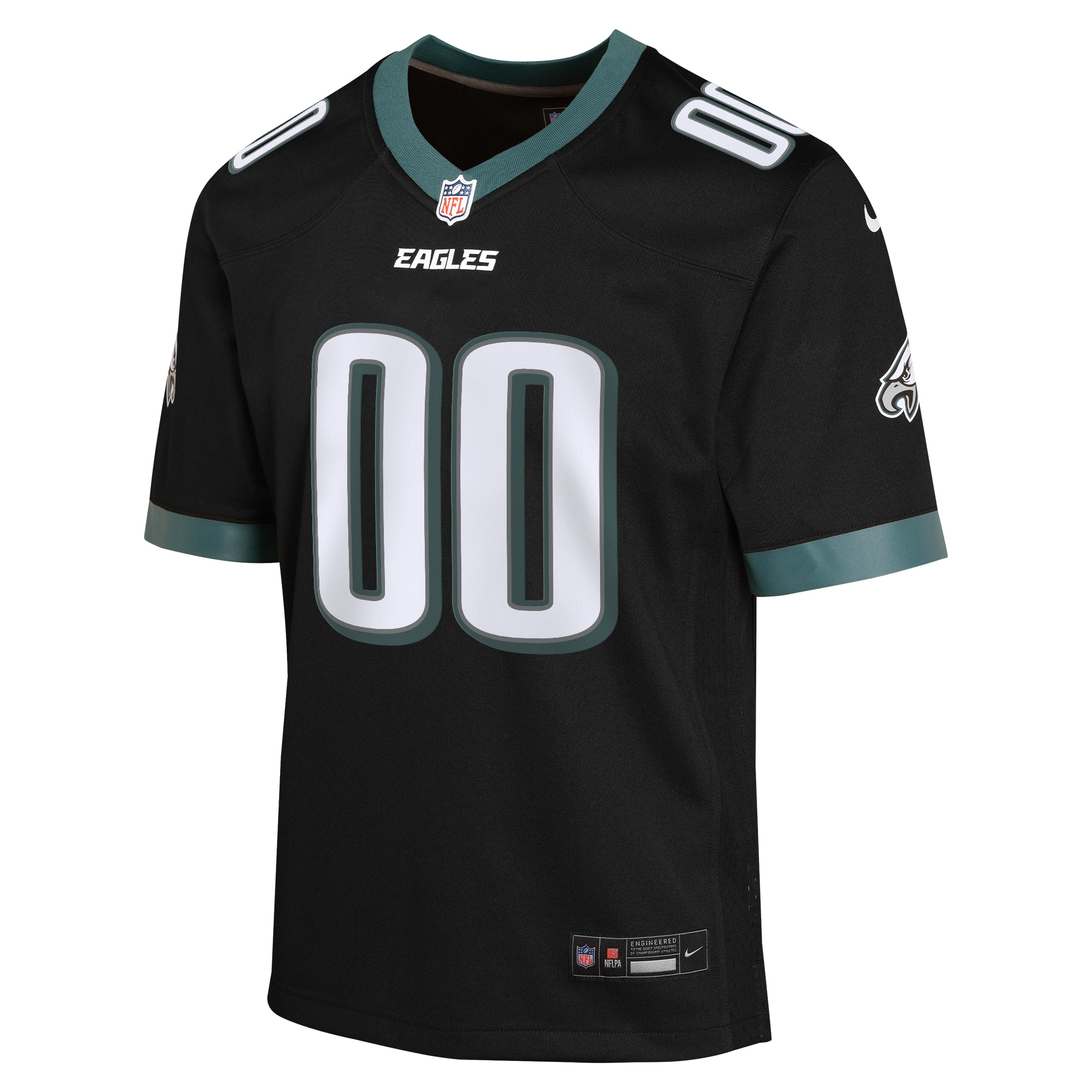 Philadelphia Eagles Black Alternate Custom Game NFL Jersey Youth