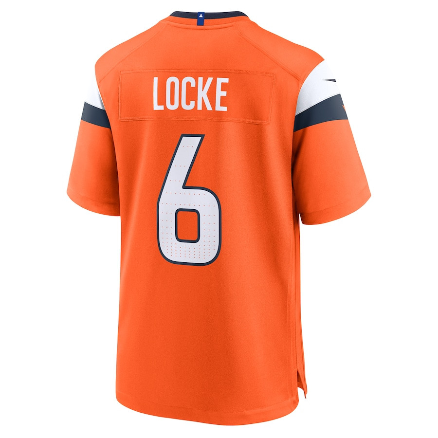 P.J. Locke 6 Denver Broncos Team Game Orange NFL Jersey Men's