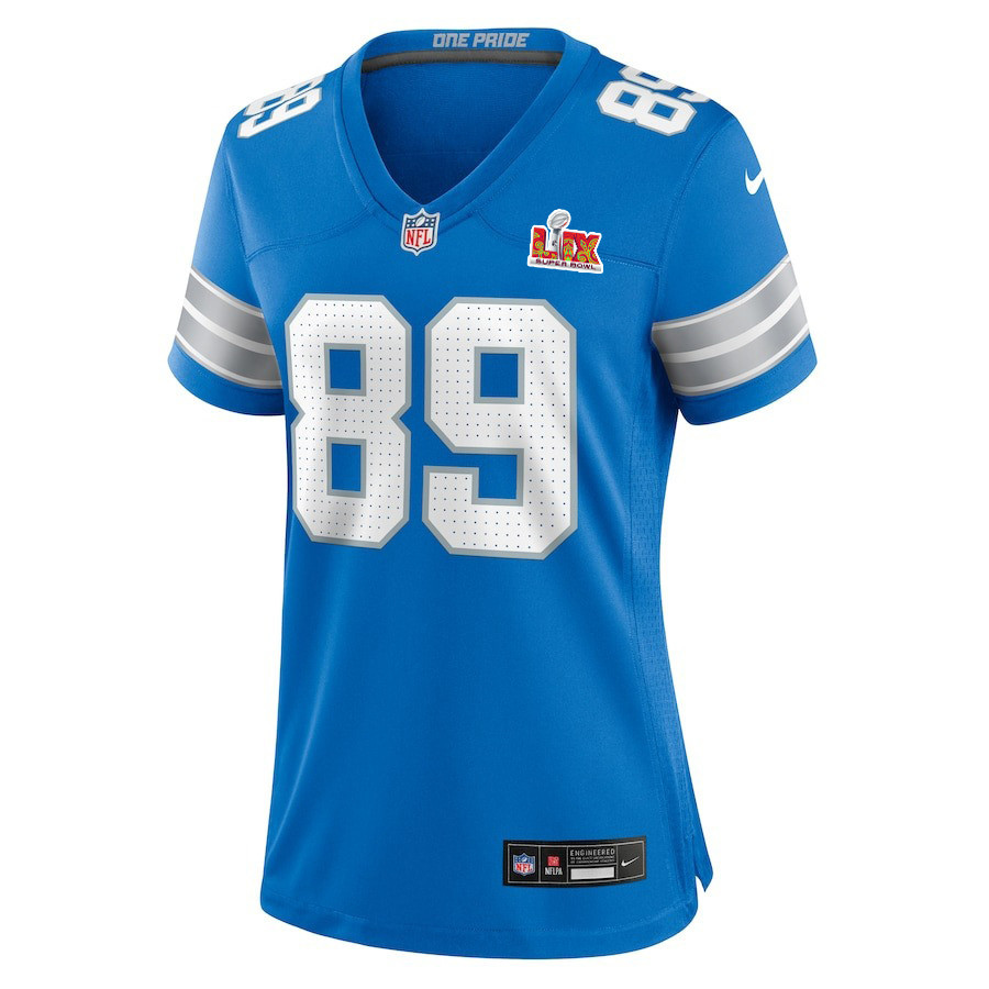 Brock Wright #89 Detroit Lions Super Bowl LIX Blue NFL Jersey Women's