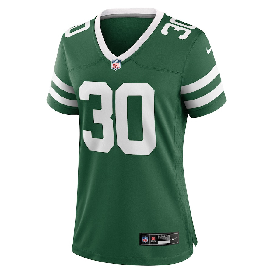 Michael Carter II 30 New York Jets Team Game Legacy Green NFL Jersey Women's