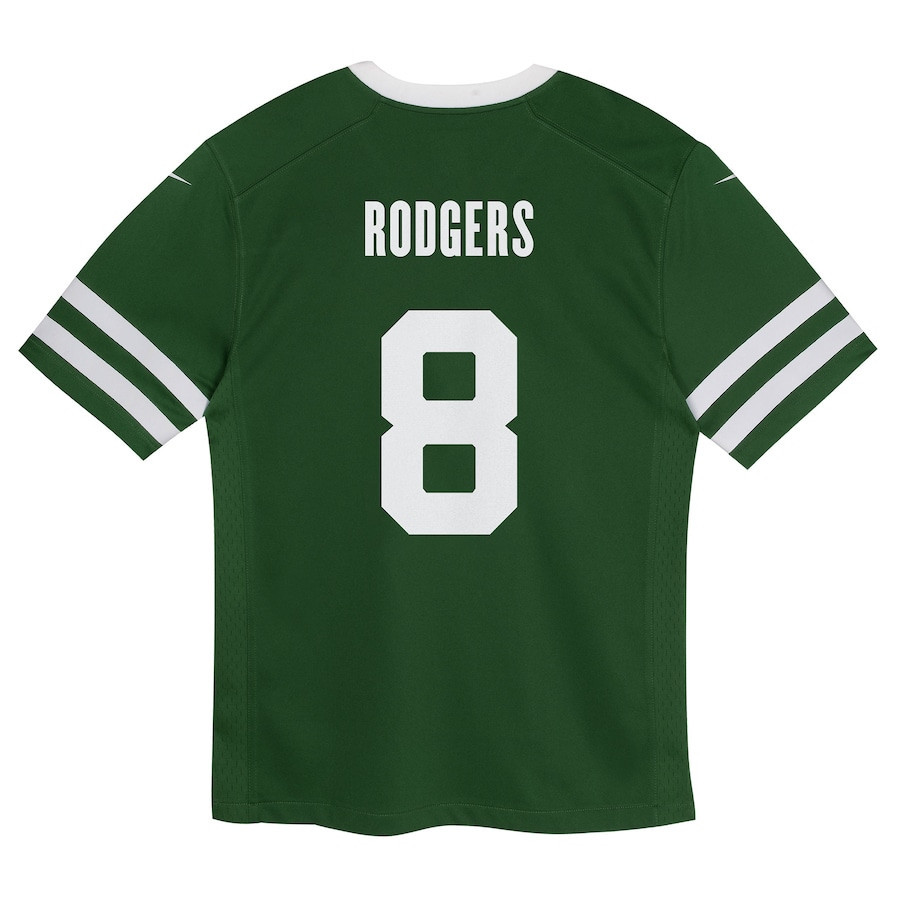Aaron Rodgers 8 New York Jets Game, Legacy Green NFL Jersey Youth