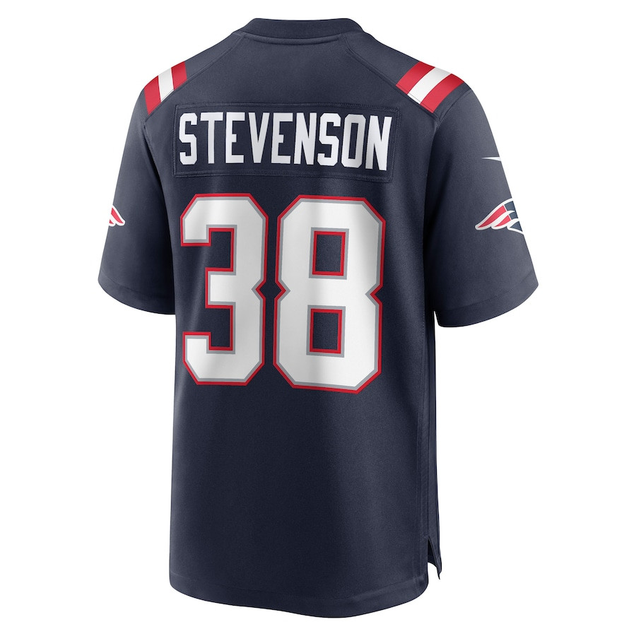 Rhamondre Stevenson 38 New England Patriots Game Navy NFL Jersey Men's