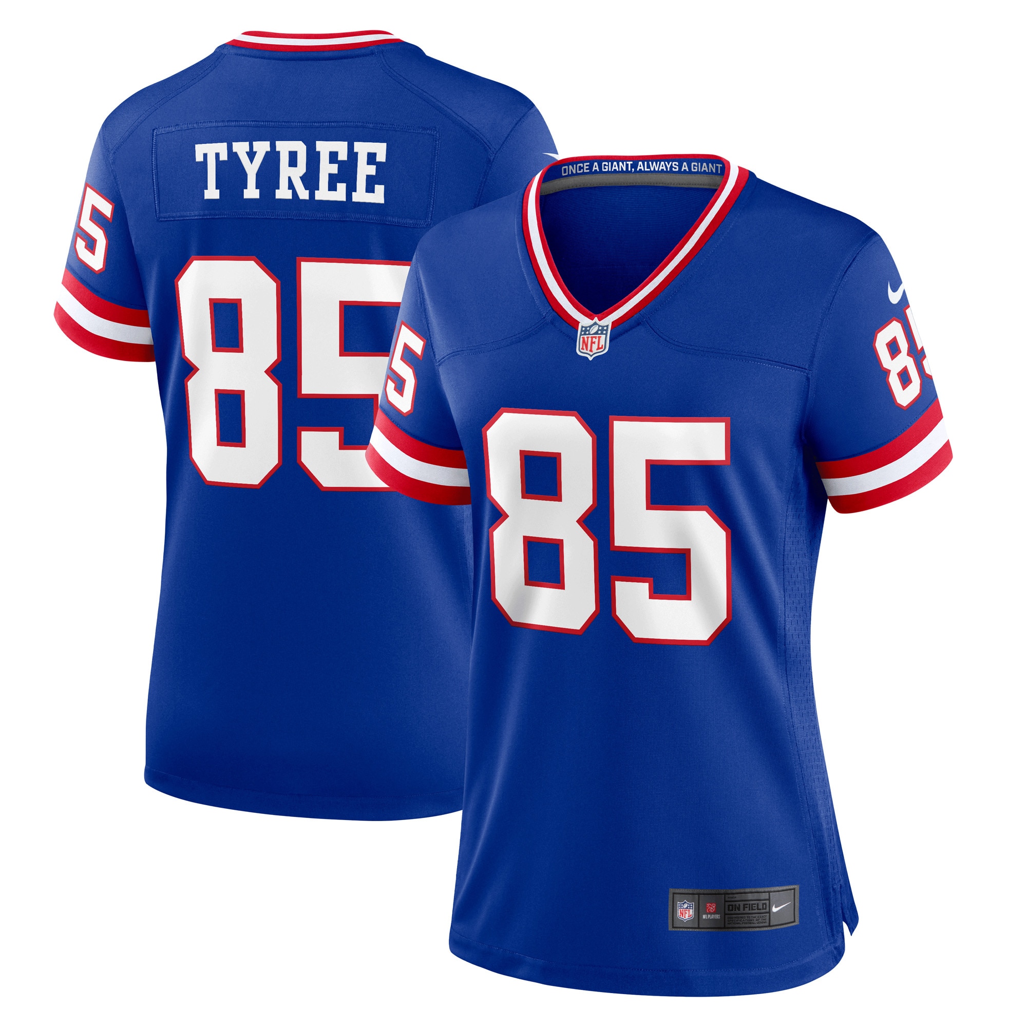 New York Giants David Tyree Royal Classic Retired Player Game NFL Jersey Women's