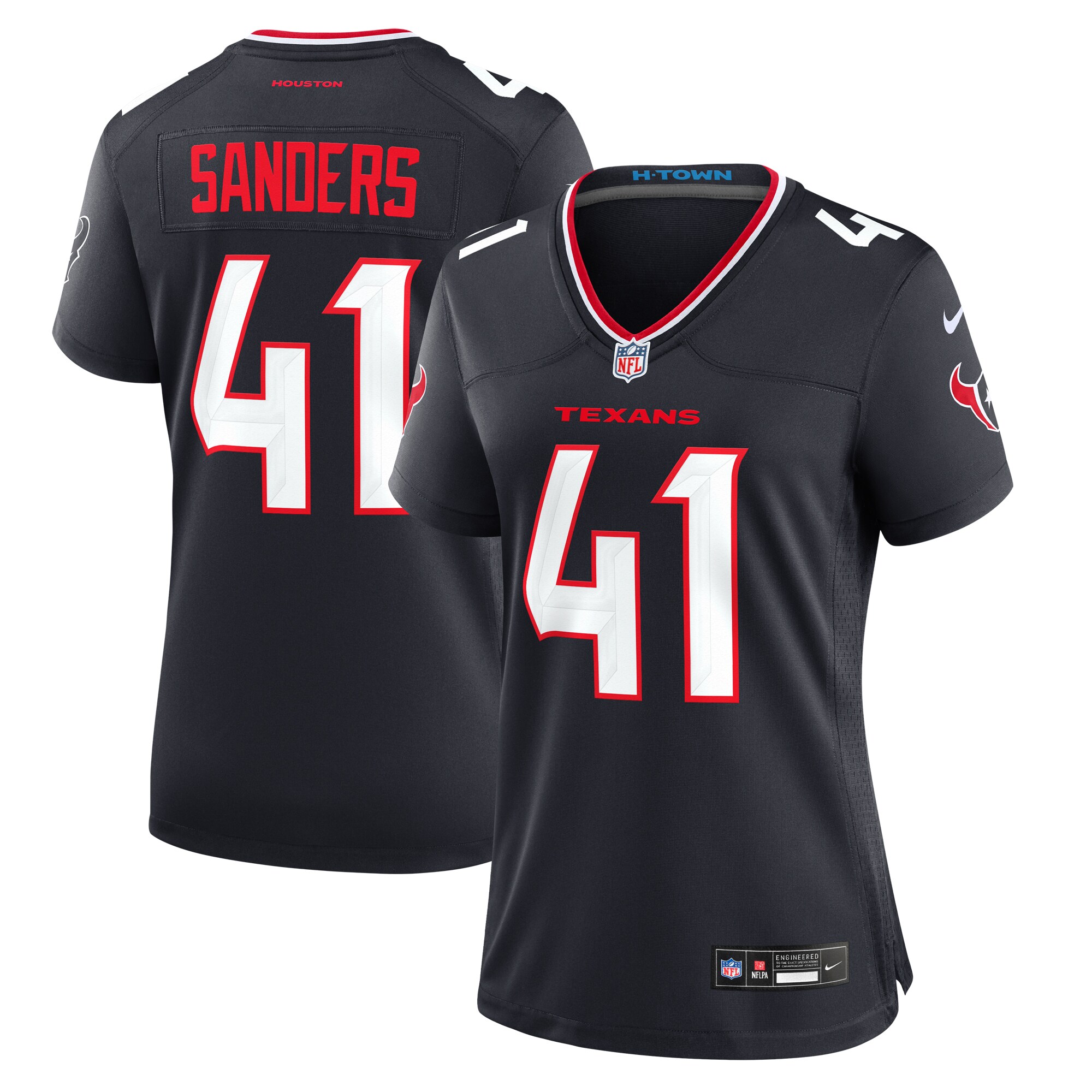 Houston Texans Myjai Sanders Navy Team Game NFL Jersey Women's