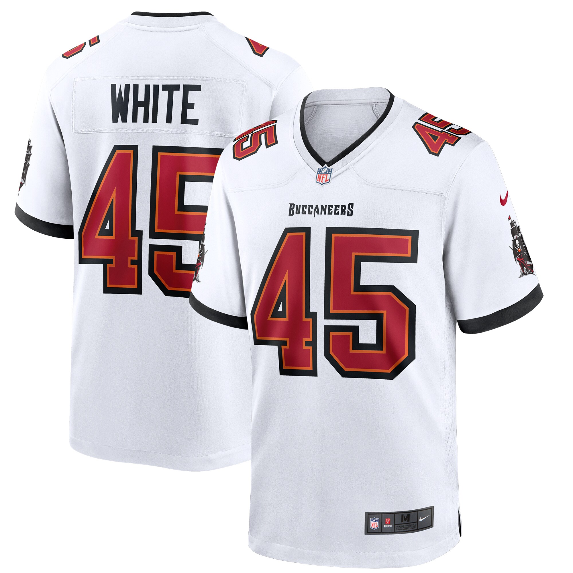 Tampa Bay Buccaneers Devin White White Game NFL Jersey Men's
