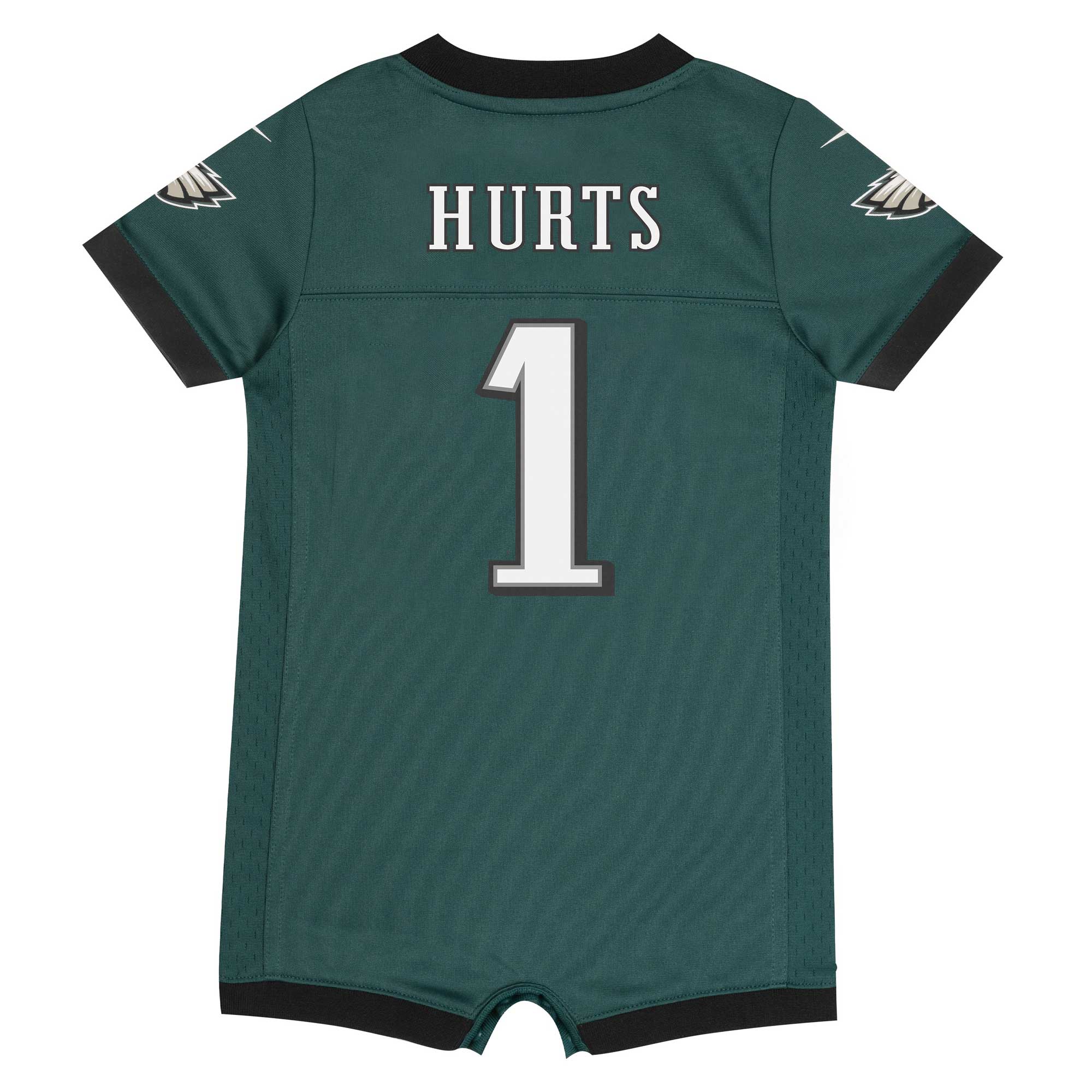 Newborn Infant Philadelphia Eagles Jalen Hurts Midnight Green Game Romper NFL Jersey Men's