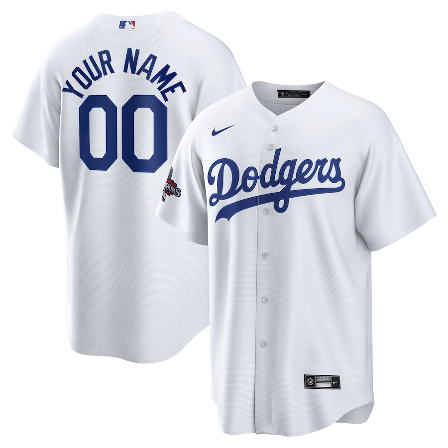 Los Angeles Dodgers 2024 World Series Champions Home Custom White MLB Jersey Men's