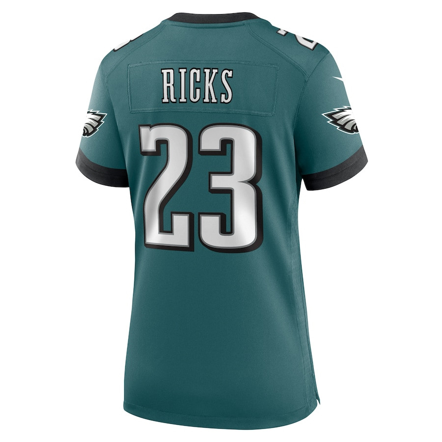 Eli Ricks 23 Philadelphia Eagles Team Game Midnight Green NFL Jersey Women's