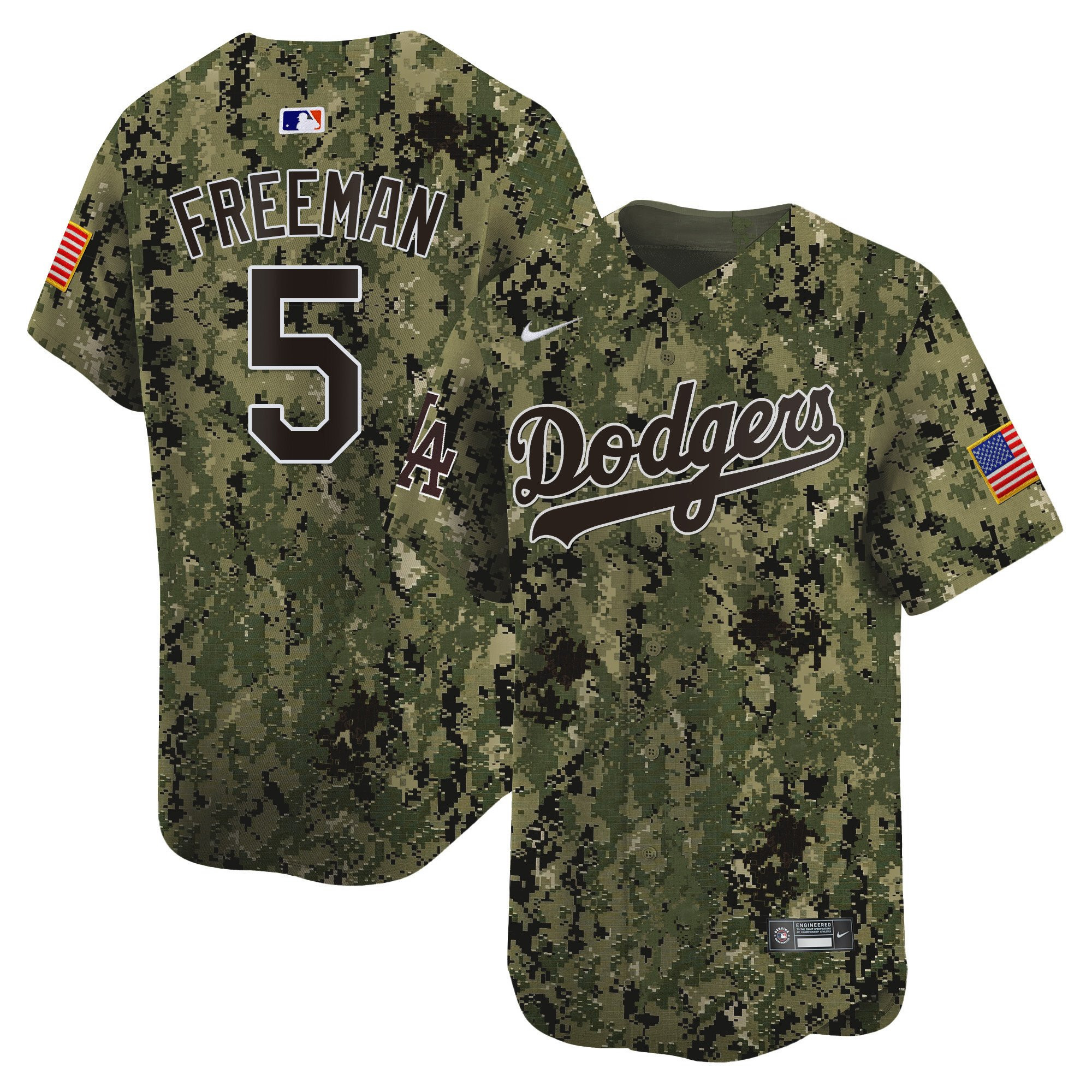 Freddie Freeman 5 Los Angeles Dodgers USMC Alternate Limited Woodland MLB Jersey Men's