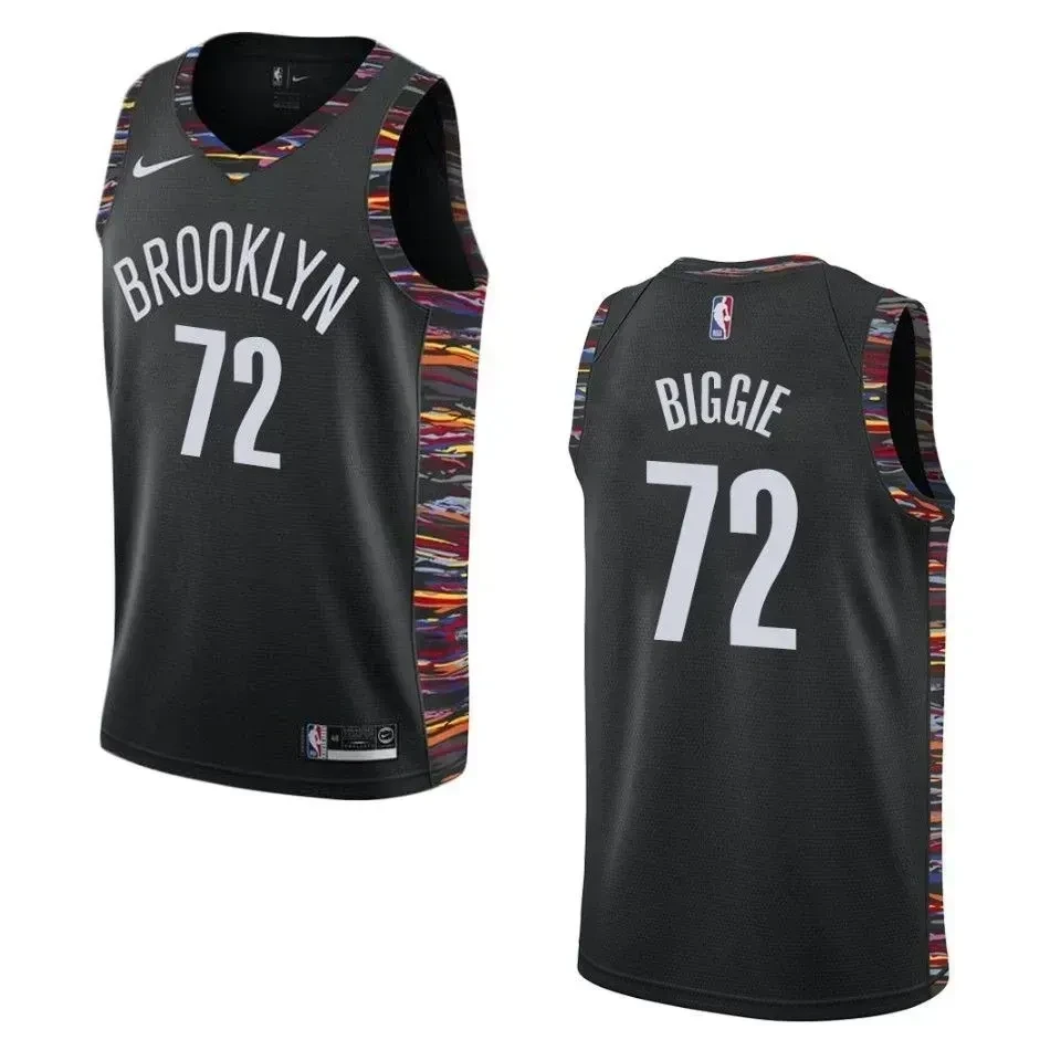 Brooklyn Nets 72 Biggie Smalls City Black NBA Jersey Men's