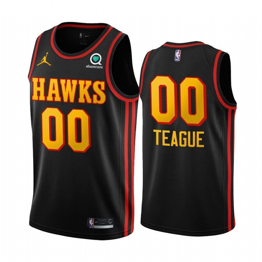 Atlanta Hawks Jeff Teague 00 Black Classic NBA Jersey Men's