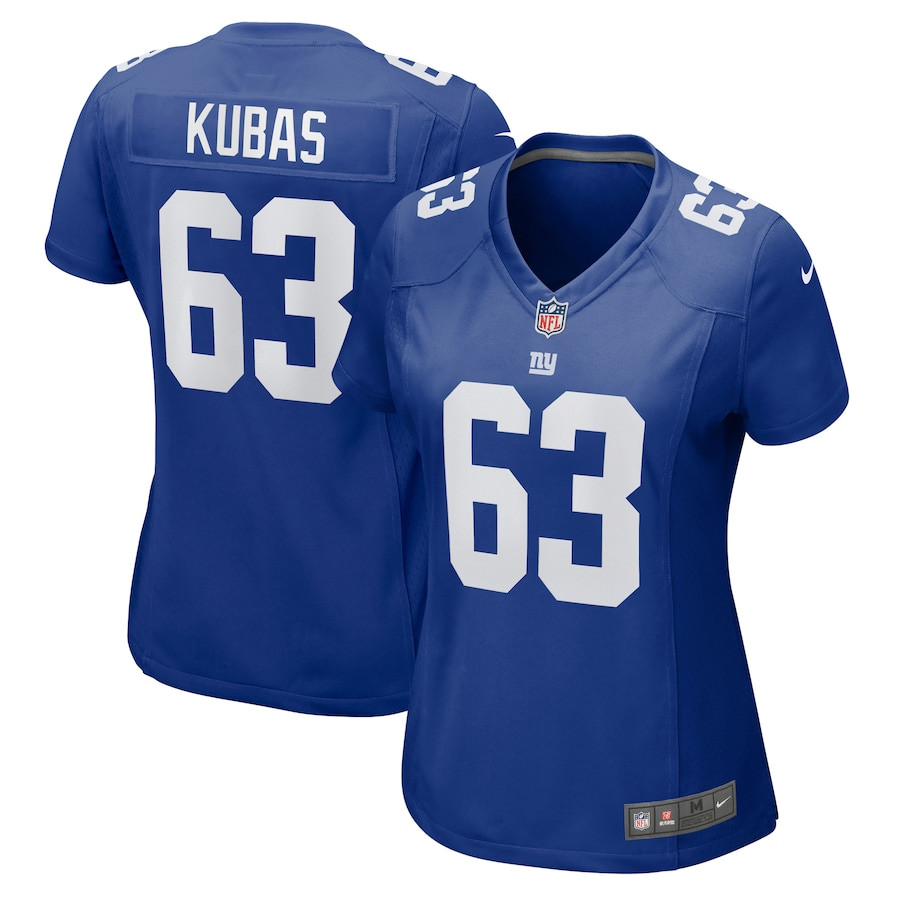 Jake Kubas 63 New York Giants Game Royal NFL Jersey Women's