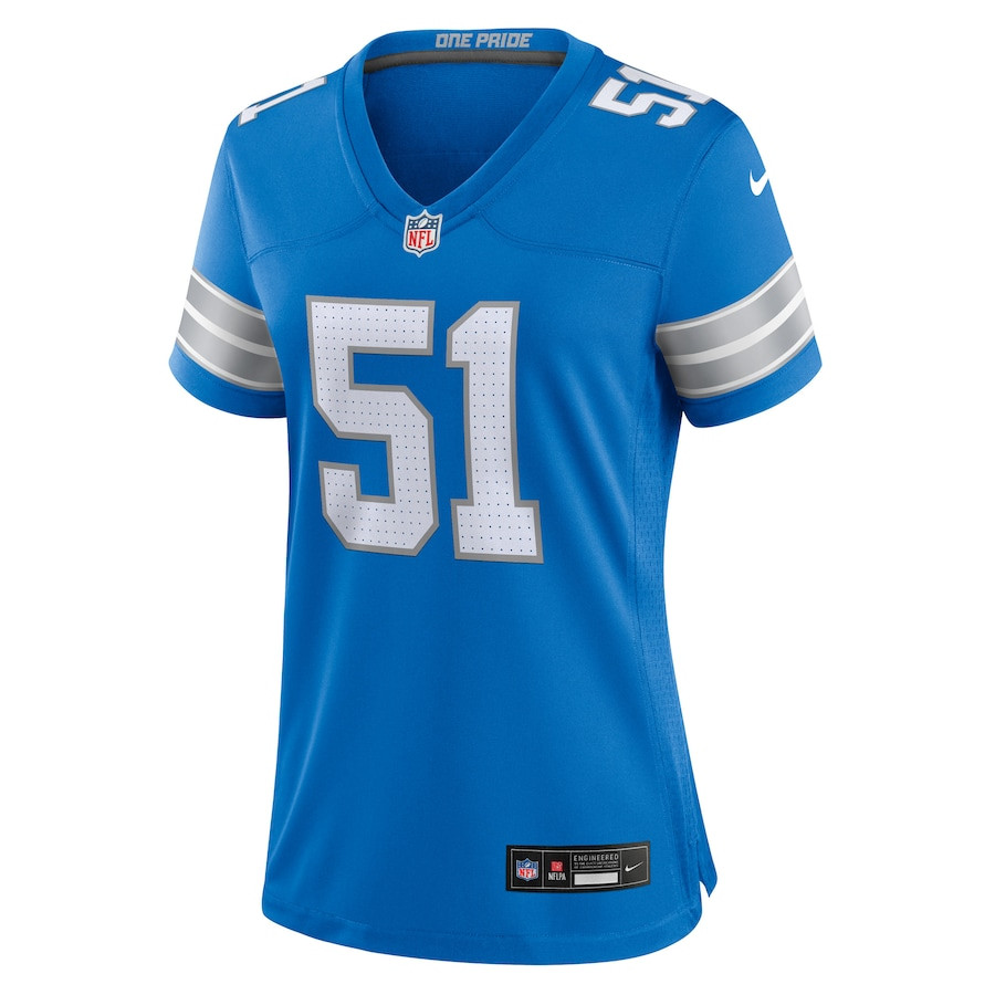 Steele Chambers 51 Detroit Lions Game Blue NFL Jersey Women's