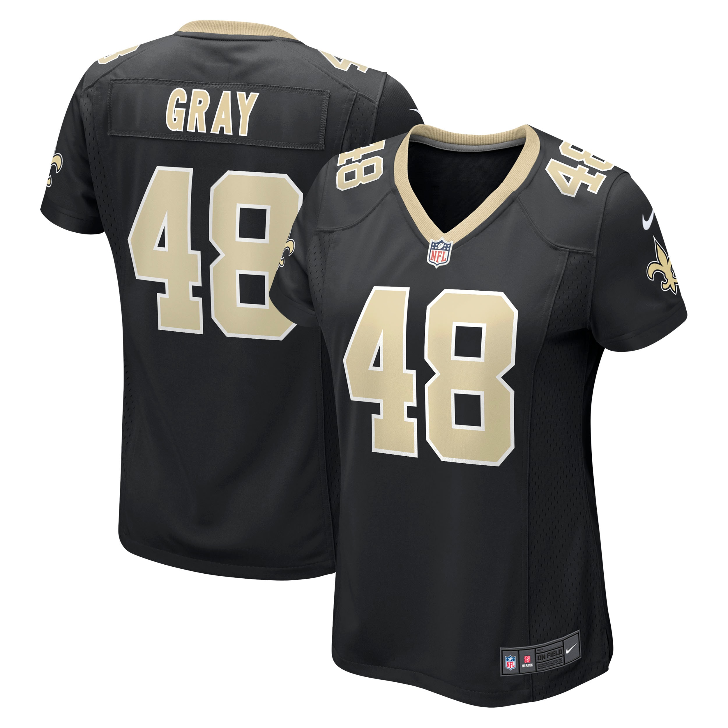New Orleans Saints J.T. Gray Black Game NFL Jersey Women's