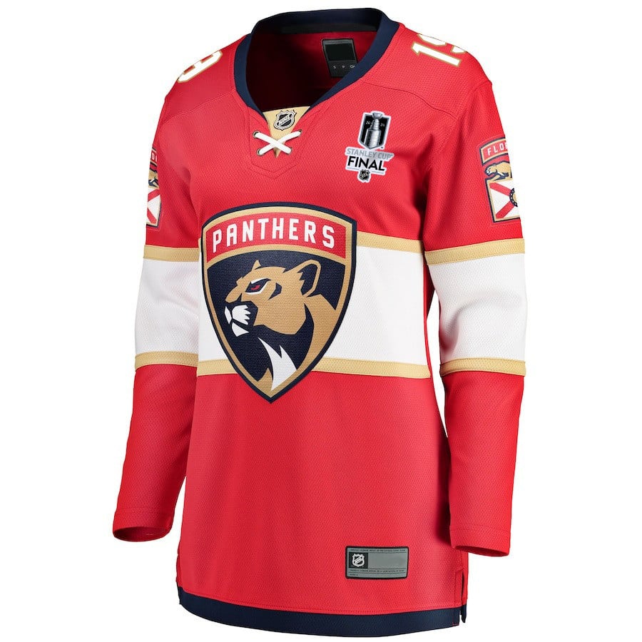Matthew Tkachuk 19 Florida Panthers 2024 STANLEY CUP Final Home Breakaway Red NHL Jersey Women's