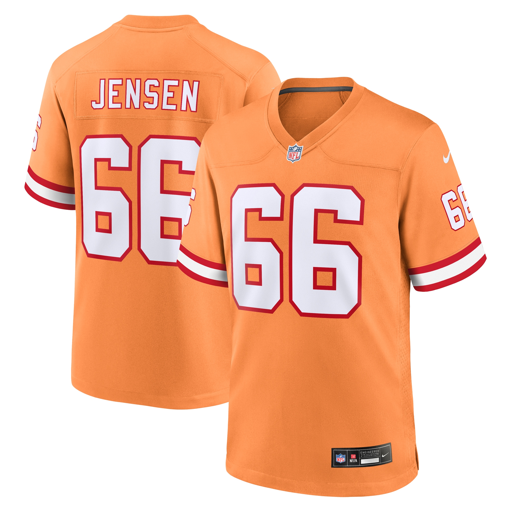 Tampa Bay Buccaneers Ryan Jensen Orange Throwback Game NFL Jersey Men's