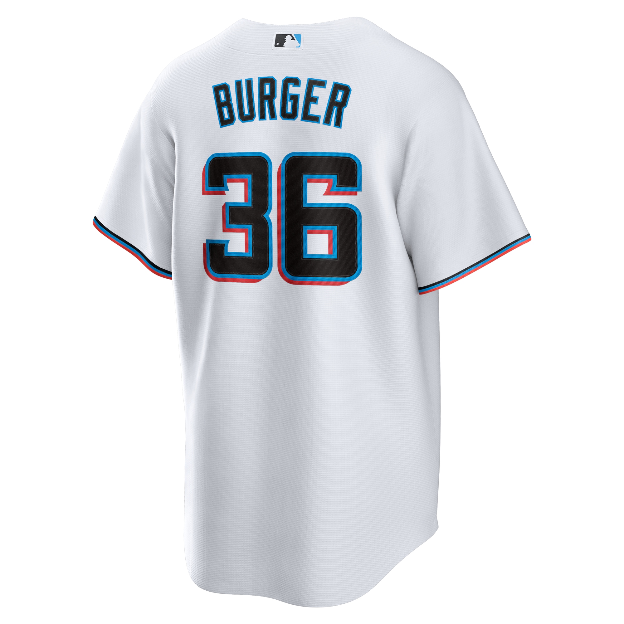 Miami Marlins Jake Burger White Home Team MLB Jersey Men's